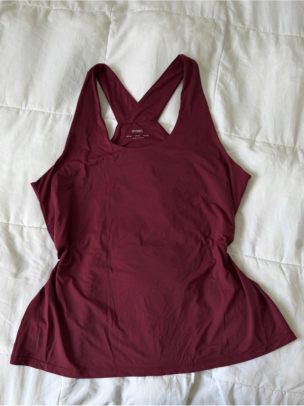 Oysho Women’s Burgundy Racerback T Shirt - M